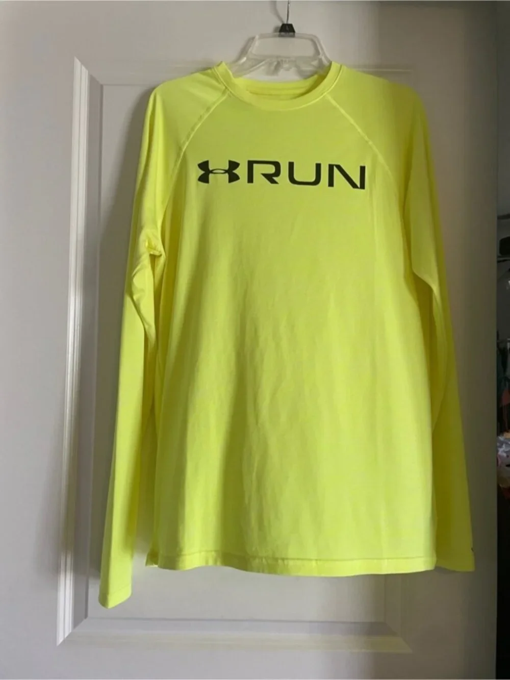 Under Armour Neon Yellow RUN Long-Sleeve Performance Top (703)